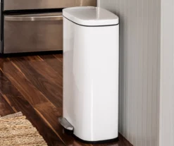 White Stainless Steel Rectangular 2-Piece Pedal Trash Can Set -Cuisinart Store 810669706 A0 5