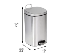 Stainless Steel 3-Gal. Rounded-Square Pedal Soft-Close Trash Can -Cuisinart Store 810669707 A0 8