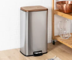 Silver & Rose Gold Stainless Steel 2-Piece Pedal Soft-Close Trash Can Set 16 Silver & Rose Gold Stainless Steel 2-Piece Pedal Soft-Close Trash Can Set -Cuisinart Store 810669709 A0 8