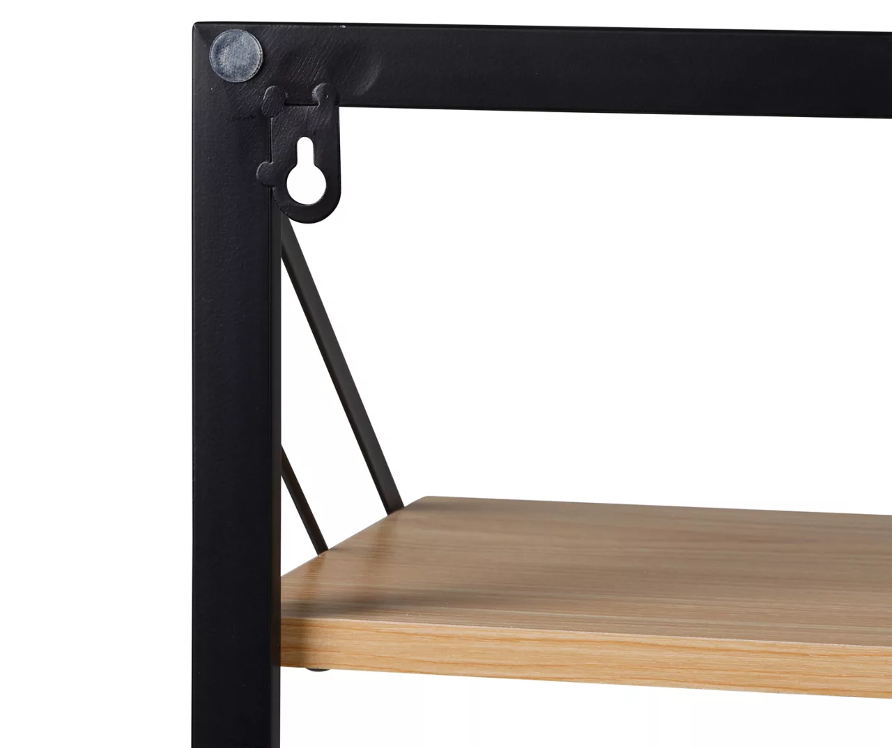 Black & Maple-Finish Wall-Mounted Hamper With Shelf 3 Black & Maple-Finish Wall-Mounted Hamper With Shelf - Image 3