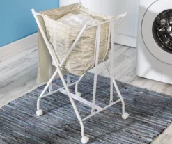 White & Beige Bounce-Back Laundry Hamper -Cuisinart Store 810669714 A0 8