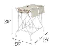 White & Beige Double Bounce-Back Laundry Hamper -Cuisinart Store 810669715 A0 10