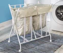 White & Beige Double Bounce-Back Laundry Hamper -Cuisinart Store 810669715 A0 8