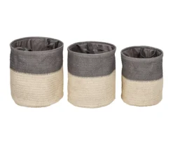 Gray & Beige Woven 3-Piece Flexible Laundry Hamper Set -Cuisinart Store 810669716 A0 3