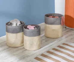 Gray & Beige Woven 3-Piece Flexible Laundry Hamper Set -Cuisinart Store 810669716 A0 7
