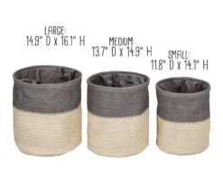 Gray & Beige Woven 3-Piece Flexible Laundry Hamper Set -Cuisinart Store 810669716 A0 8