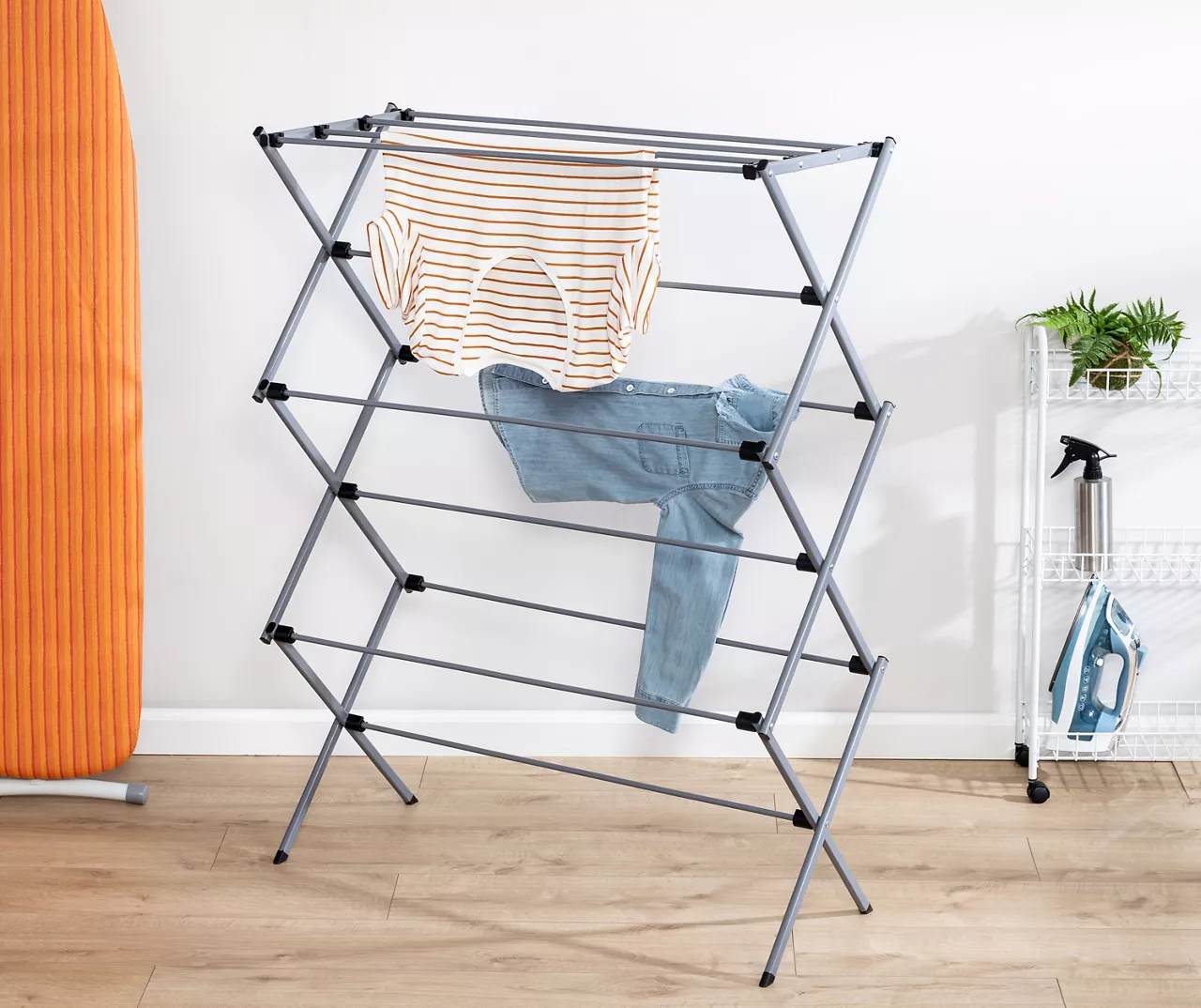 Gray Oversize Collapsible Drying Rack 3 Gray Oversize Collapsible Drying Rack - Image 3