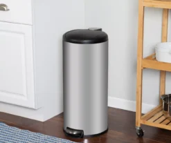 Stainless Steel & Black 8-Gal. Round Pedal Soft-Close Trash Can -Cuisinart Store 810669722 A0 7