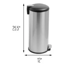 Stainless Steel & Black 8-Gal. Round Pedal Soft-Close Trash Can -Cuisinart Store 810669722 A0 8
