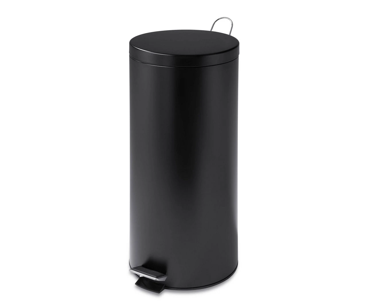 Matte Black Stainless Steel 8-Gal. Round Pedal Trash Can 1 Matte Black Stainless Steel 8-Gal. Round Pedal Trash Can