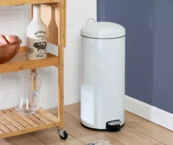 White Stainless Steel 8-Gal. Round Pedal Soft-Close Trash Can -Cuisinart Store 810669726 A0 7