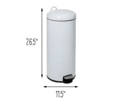 White Stainless Steel 8-Gal. Round Pedal Soft-Close Trash Can -Cuisinart Store 810669726 A0 8