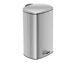 Stainless Steel 10.5-Gal. Rectangular Pedal Soft-Close Trash Can