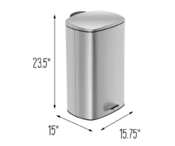 Stainless Steel 10.5-Gal. Rectangular Pedal Soft-Close Trash Can -Cuisinart Store 810669727 A0 8