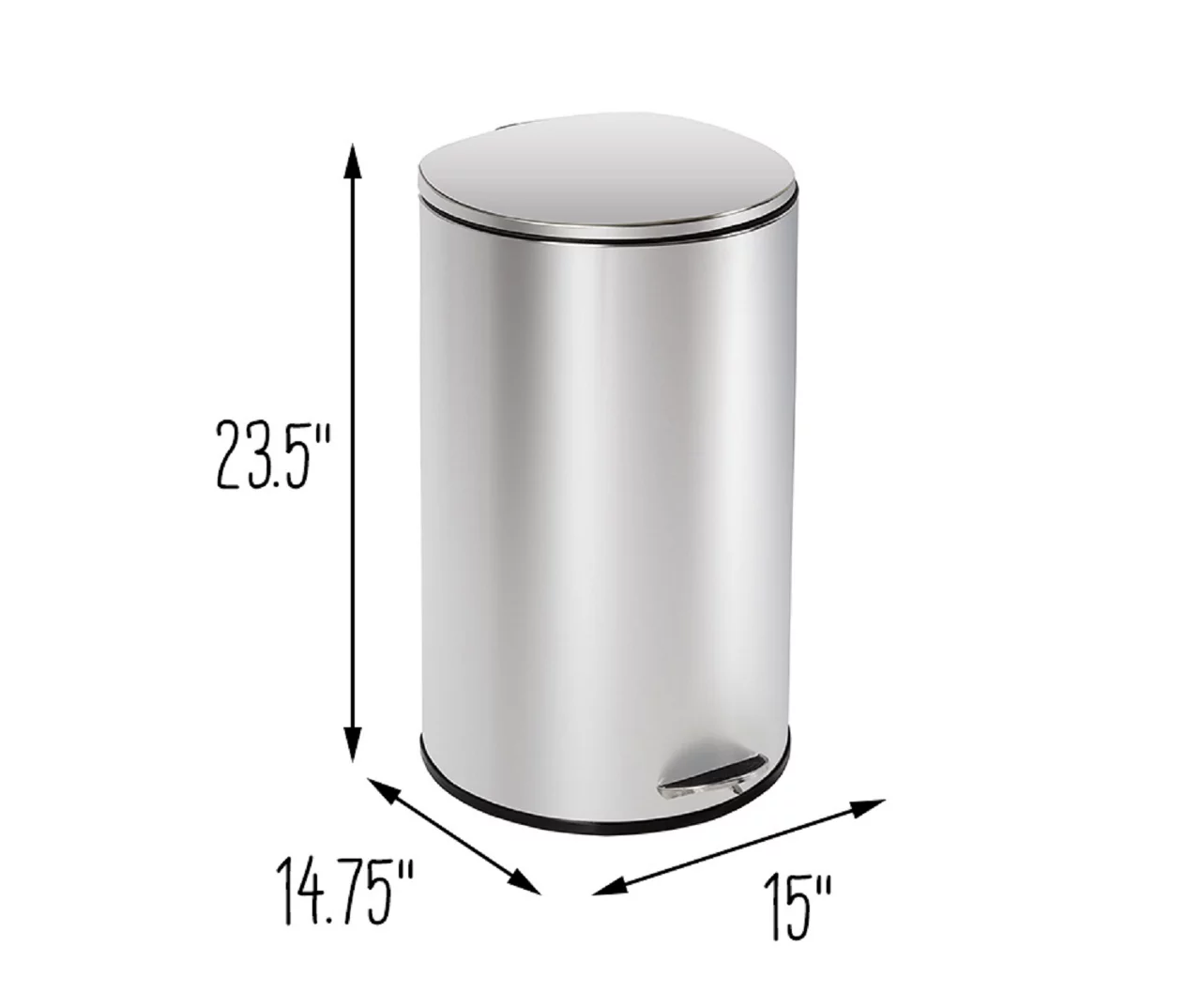 Stainless Steel 10.5-Gal. Semicircle Pedal Soft-Close Trash Can 8 Stainless Steel 10.5-Gal. Semicircle Pedal Soft-Close Trash Can - Image 8