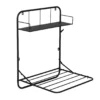 Black Wall-Mounted Drying Rack With Shelf