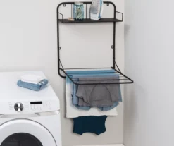 Black Wall-Mounted Drying Rack With Shelf -Cuisinart Store 810669734 A0 6
