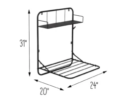Black Wall-Mounted Drying Rack With Shelf -Cuisinart Store 810669734 A0 9