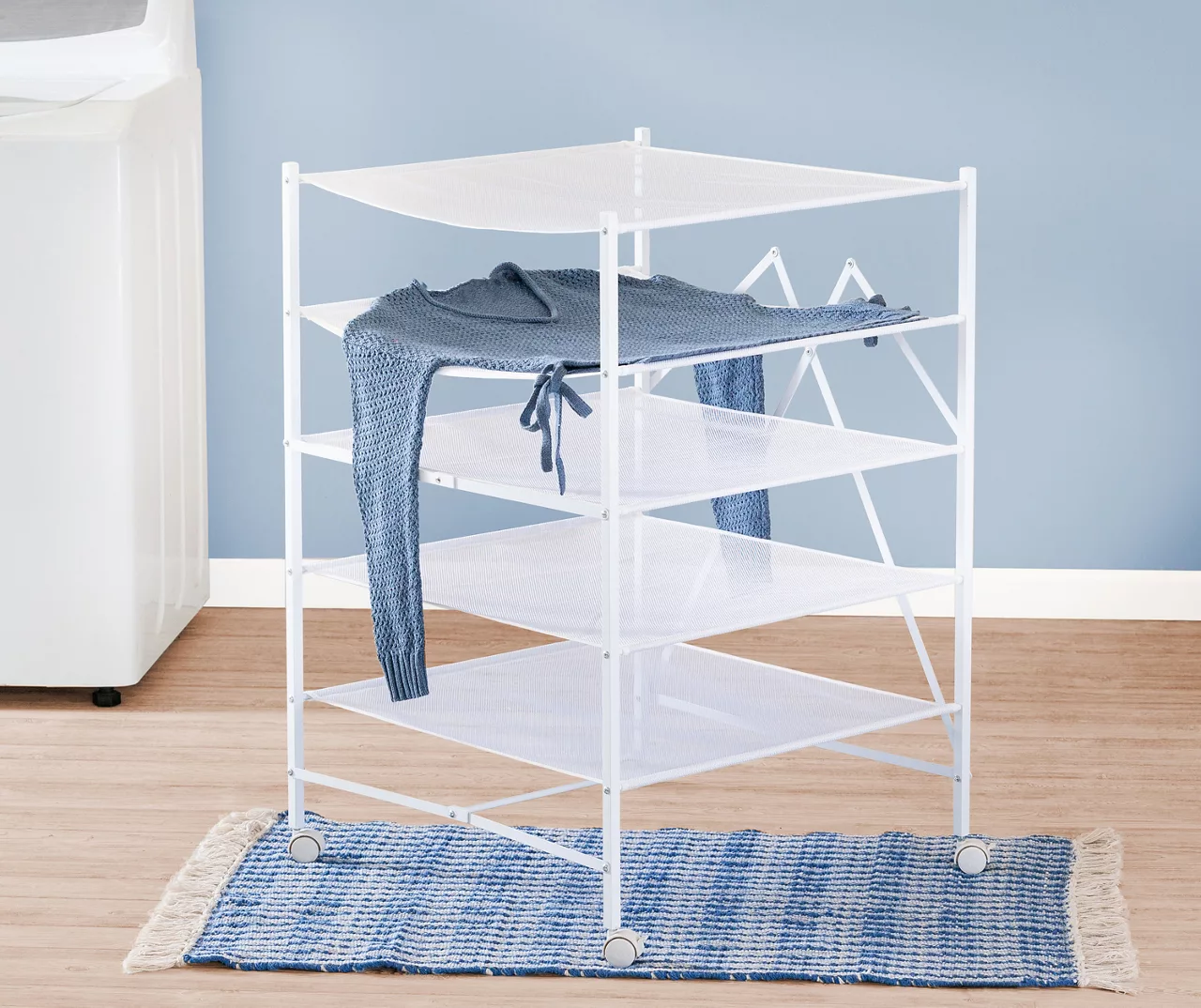 White 5-Tier Flat Drying Rack 2 White 5-Tier Flat Drying Rack - Image 2