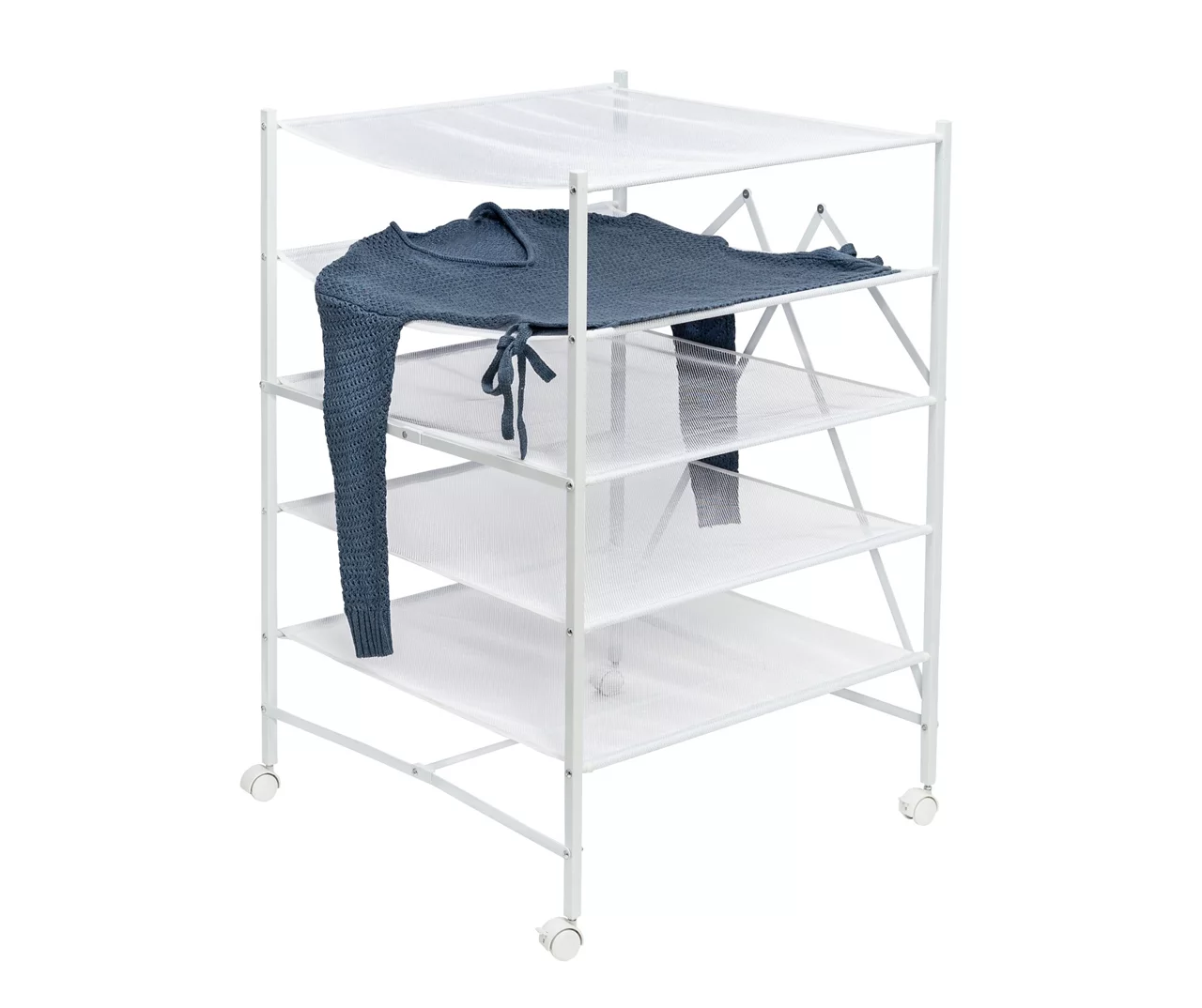 White 5-Tier Flat Drying Rack 3 White 5-Tier Flat Drying Rack - Image 3