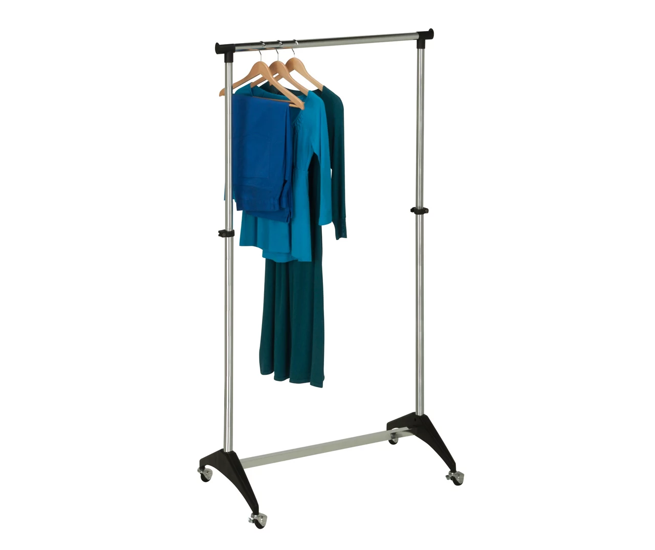 Chrome Adjustable Rolling Garment Rack 2 Chrome Adjustable Rolling Garment Rack - Image 2