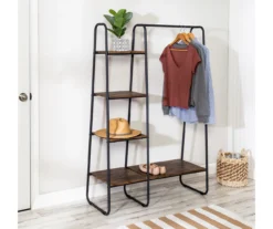 Black & Brown Garment Rack With Wood Shelves 13 Black & Brown Garment Rack With Wood Shelves -Cuisinart Store 810669738 A0 6