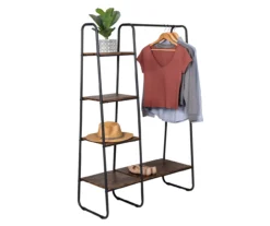 Black & Brown Garment Rack With Wood Shelves 14 Black & Brown Garment Rack With Wood Shelves -Cuisinart Store 810669738 A0 7