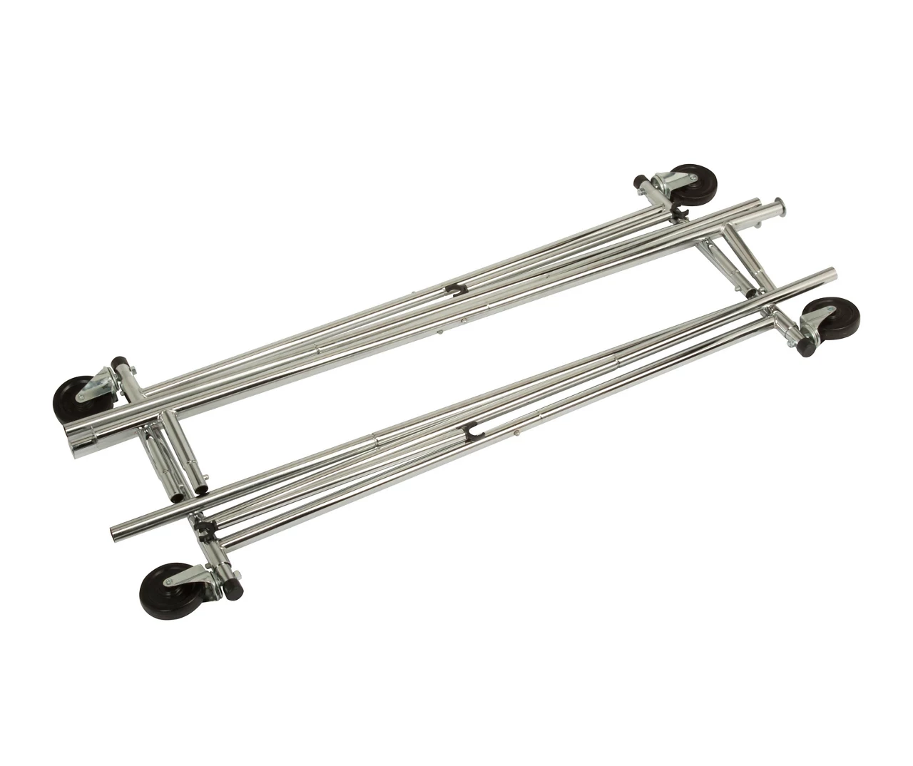 Chrome Dual Bar Rolling Garment Rack 6 Chrome Dual Bar Rolling Garment Rack - Image 6