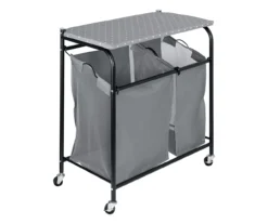 Gray Double Laundry Sorter & Ironing Table