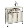 Beige Triple Laundry Sorter & Ironing Table