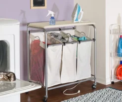 Beige Triple Laundry Sorter & Ironing Table -Cuisinart Store 810669744 A0 4