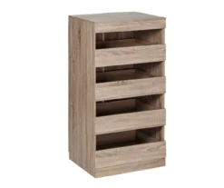 Brown 4-Drawer Stackable Storage Cabinet
