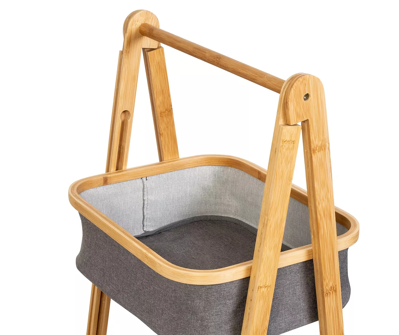 Gray & Natural Bamboo 2-Tier Collapsible A-Frame Shelf 4 Gray & Natural Bamboo 2-Tier Collapsible A-Frame Shelf - Image 4