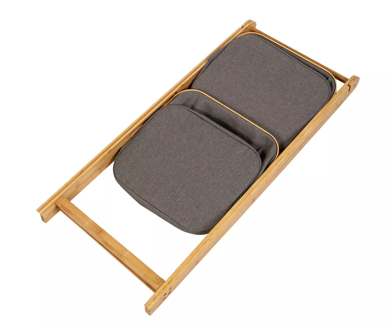 Gray & Natural Bamboo 2-Tier Collapsible A-Frame Shelf 6 Gray & Natural Bamboo 2-Tier Collapsible A-Frame Shelf - Image 6