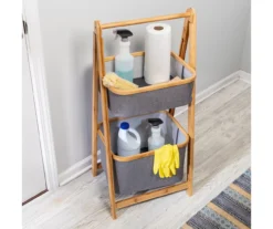 Gray & Natural Bamboo 2-Tier Collapsible A-Frame Shelf 17 Gray & Natural Bamboo 2-Tier Collapsible A-Frame Shelf -Cuisinart Store 810669747 A0 8