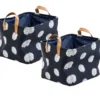Navy & White Dots Canvas Storage Totes, 2-Pack