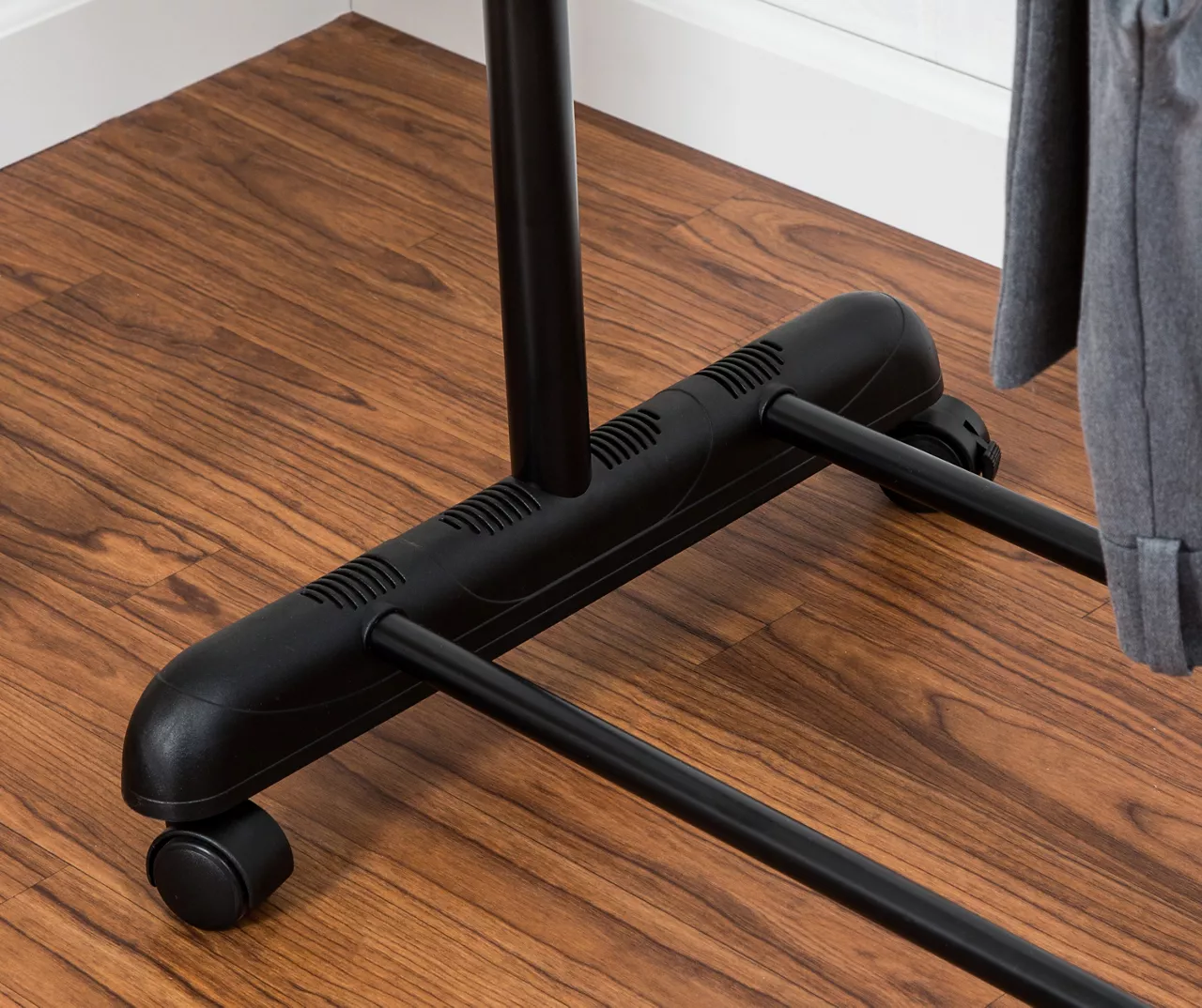 Chrome Double-Bar Rolling Garment Rack 2 Chrome Double-Bar Rolling Garment Rack - Image 2