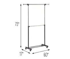 Chrome Double-Bar Rolling Garment Rack 11 Chrome Double-Bar Rolling Garment Rack -Cuisinart Store 810669752 A0 6
