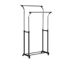 Chrome Dual-Bar Heavy Duty Garment Rack