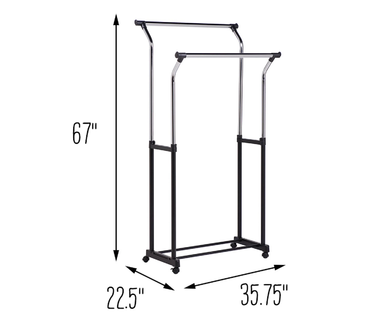 Chrome Dual-Bar Heavy Duty Garment Rack 5 Chrome Dual-Bar Heavy Duty Garment Rack - Image 5