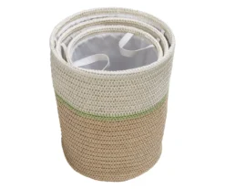 Natural & Tan 3-Piece Paper Straw Nesting Storage Basket Set -Cuisinart Store 810669761 A0 3