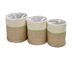 Natural & Tan 3-Piece Paper Straw Nesting Storage Basket Set -Cuisinart Store 810669761 A0 6