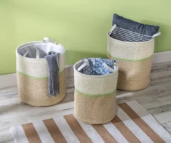 Natural & Tan 3-Piece Paper Straw Nesting Storage Basket Set -Cuisinart Store 810669761 A0 7