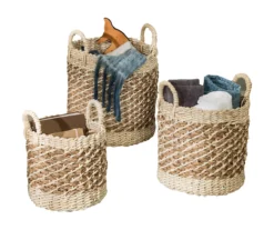 Natural Tea-Stained 3-Piece Woven Nesting Storage Basket Set -Cuisinart Store 810669762 A0 4