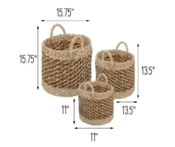 Natural Tea-Stained 3-Piece Woven Nesting Storage Basket Set -Cuisinart Store 810669762 A0 5