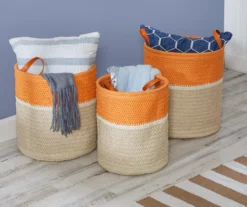Natural & Orange 3-Piece Paper Straw Nesting Storage Basket Set -Cuisinart Store 810669763 A0 7