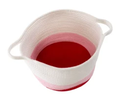 White, Pink & Red Cotton Rope 2-Piece Nesting Storage Basket Set -Cuisinart Store 810669766 A0 2