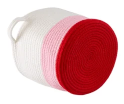 White, Pink & Red Cotton Rope 2-Piece Nesting Storage Basket Set -Cuisinart Store 810669766 A0 5