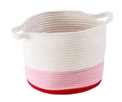 White, Pink & Red Cotton Rope 2-Piece Nesting Storage Basket Set -Cuisinart Store 810669766 A0 6
