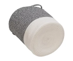 Gray & White Stripe 3-Piece Cotton Rope Nesting Basket Set 10 Gray & White Stripe 3-Piece Cotton Rope Nesting Basket Set -Cuisinart Store 810669770 A0 3